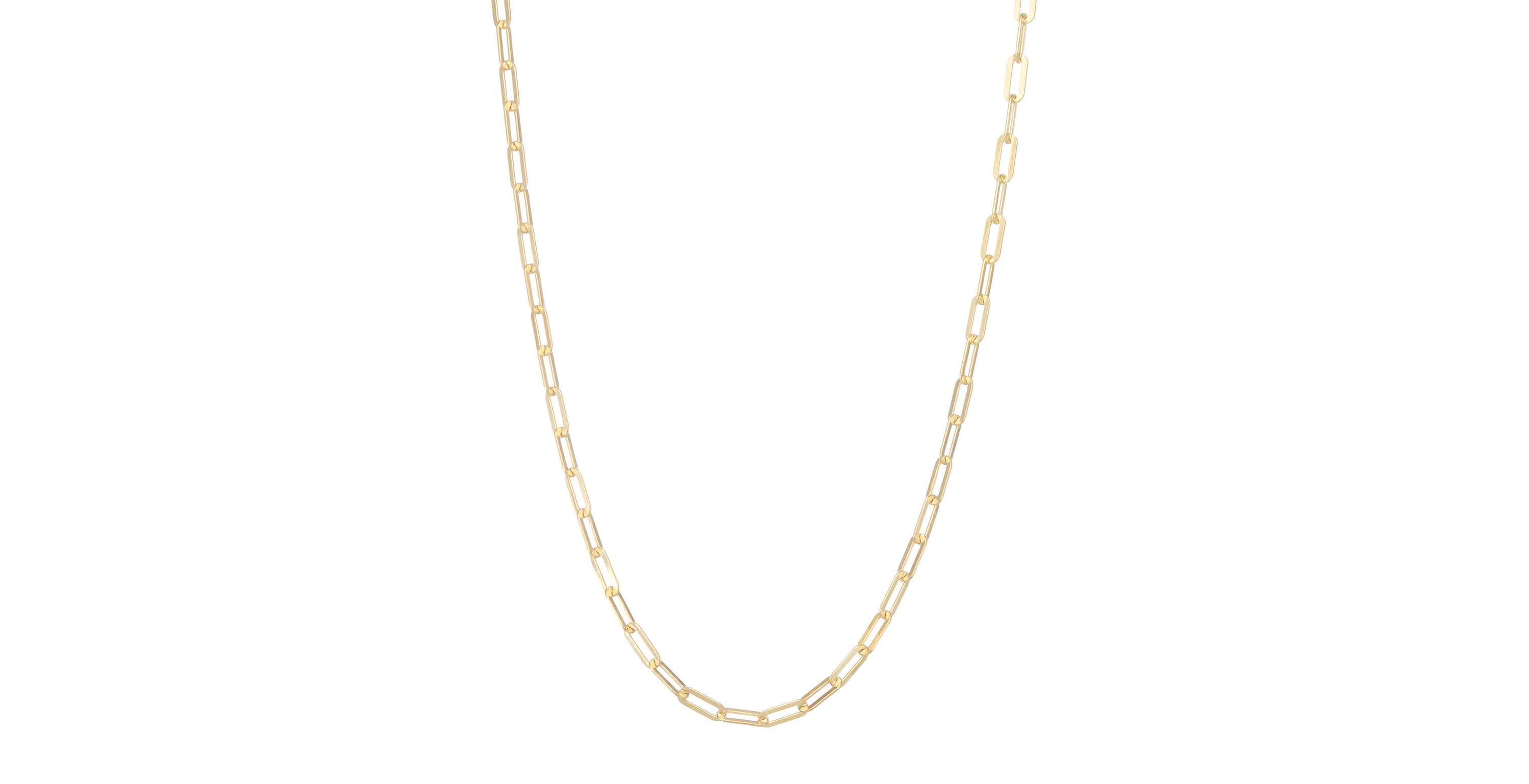 Sterling Silver Italian Flat Paperclip Chain Necklace