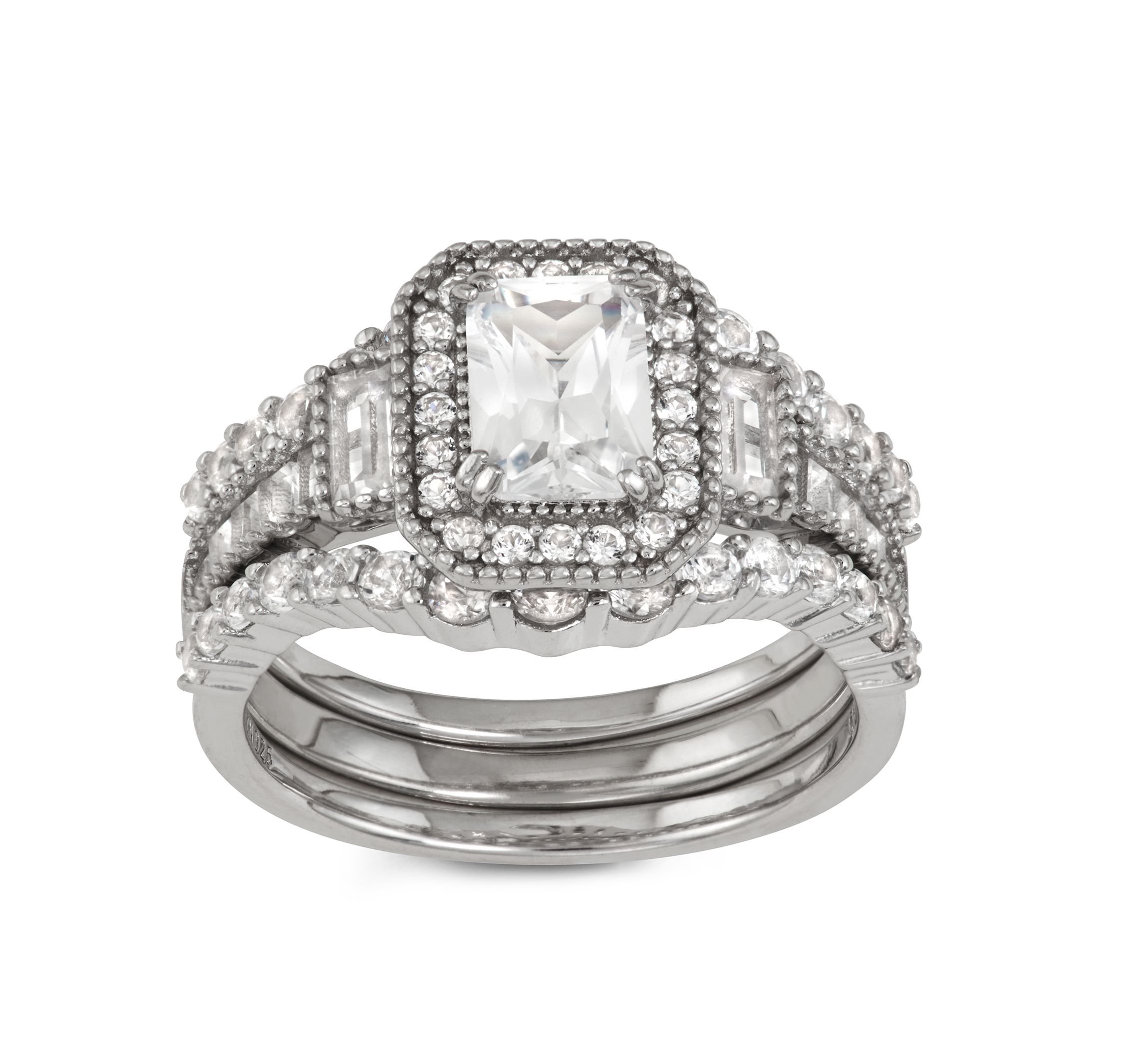 Lab Created Sterling Silver Created White Sapphire 5 Pc Stackable Ring