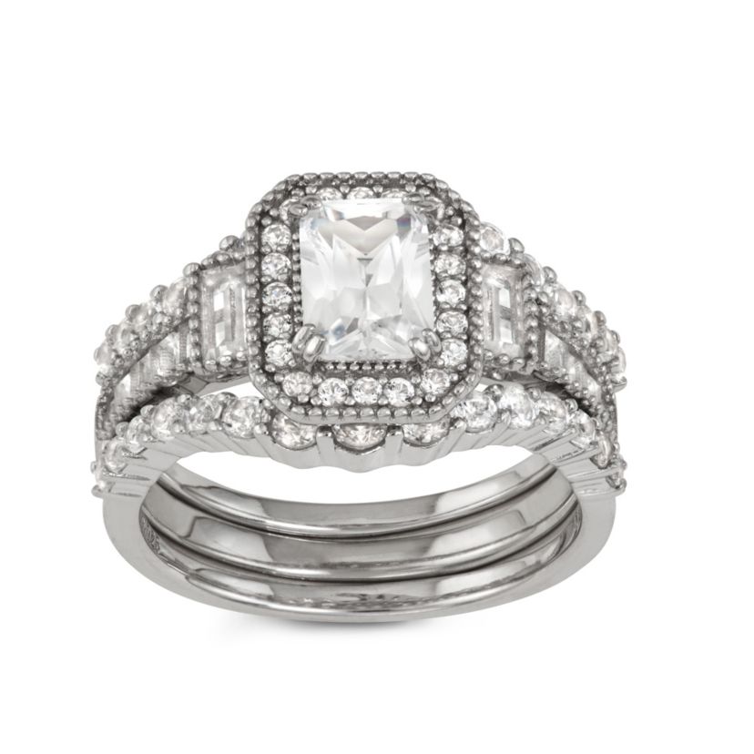 Lab Created Sterling Silver Created White Sapphire 5 Pc Stackable Ring