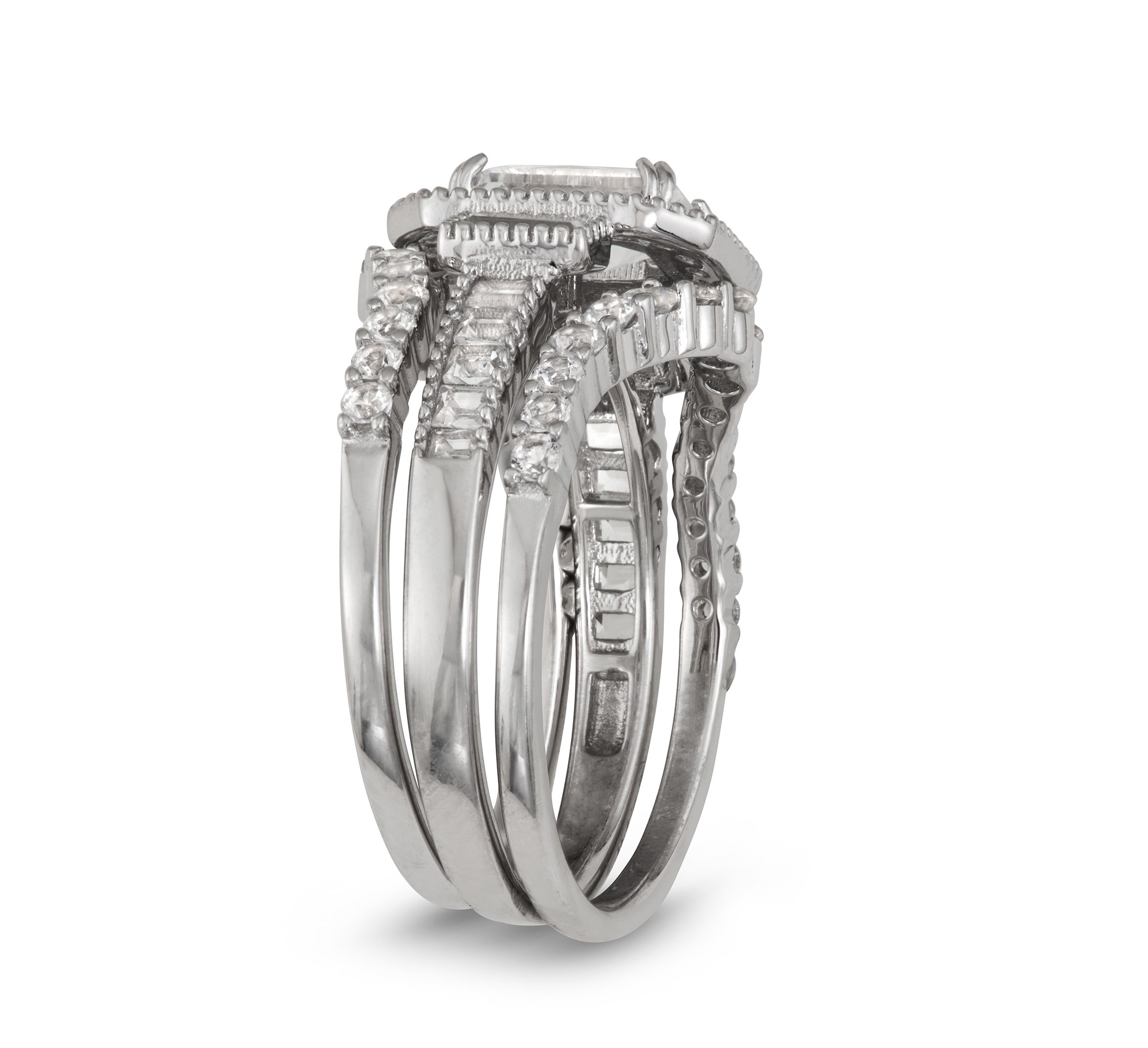 Lab Created Sterling Silver Created White Sapphire 5 Pc Stackable Ring