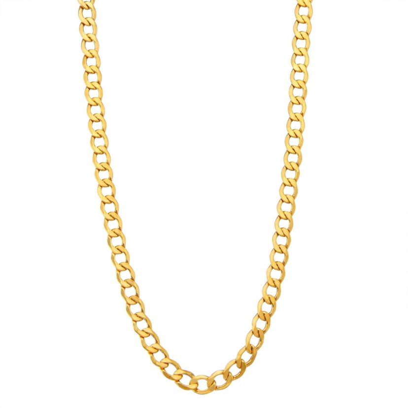 14Kt Gold Mens 6.5mm Curb Chain Necklace