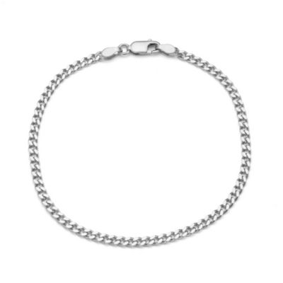 Jordan Blue NYC Sterling Silver 2.8mm Curb Chain Bracelet, White, 7.25 in