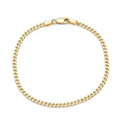 Jordan Blue NYC Sterling Silver 2.8mm Curb Chain Bracelet, Yellow, 7.25 in