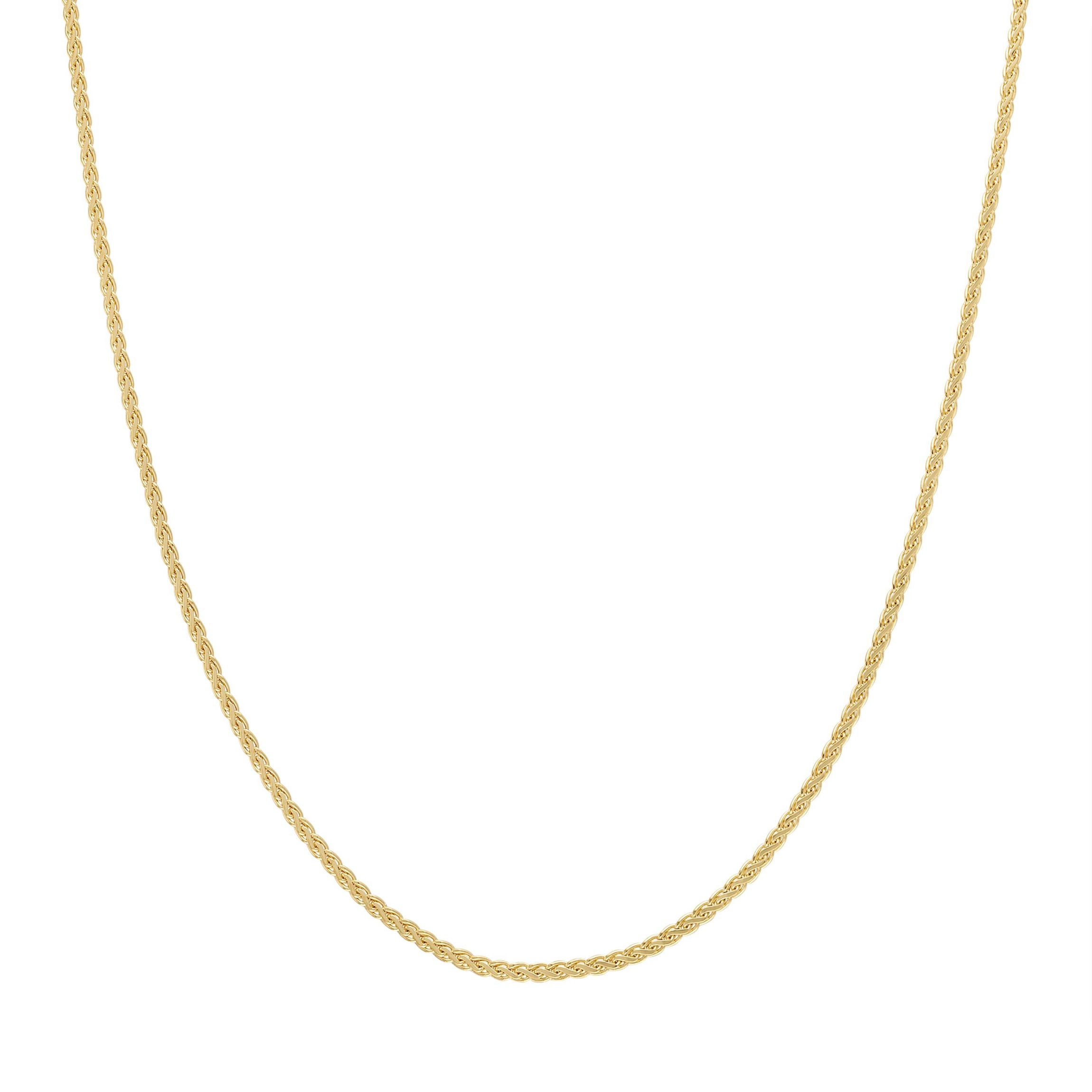 14Kt Gold Mens 1.8mm Wheat Chain Necklace