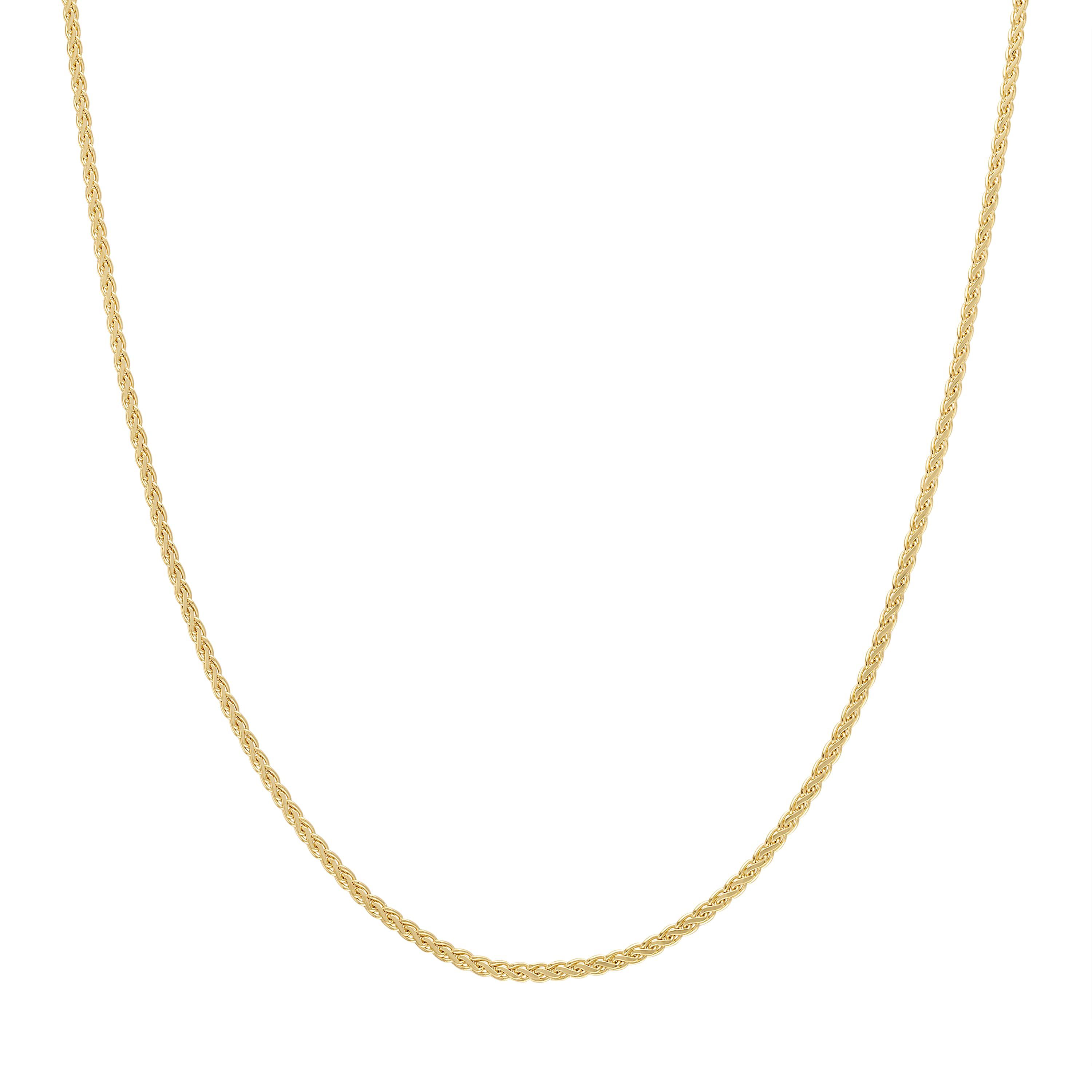14Kt Gold Mens 1.8mm Wheat Chain Necklace