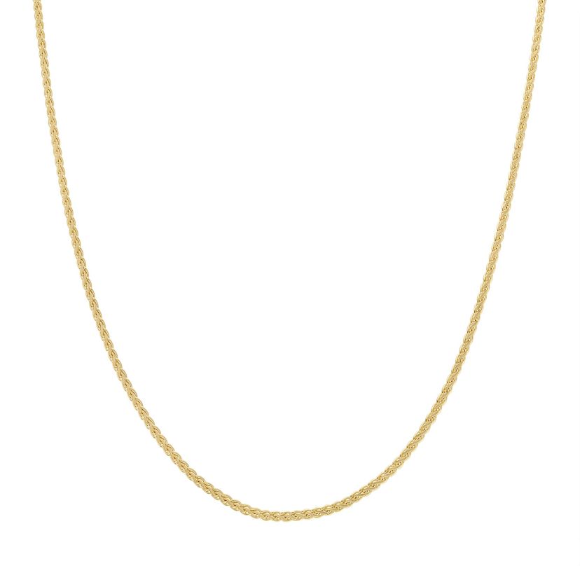14Kt Gold Mens 1.8mm Wheat Chain Necklace