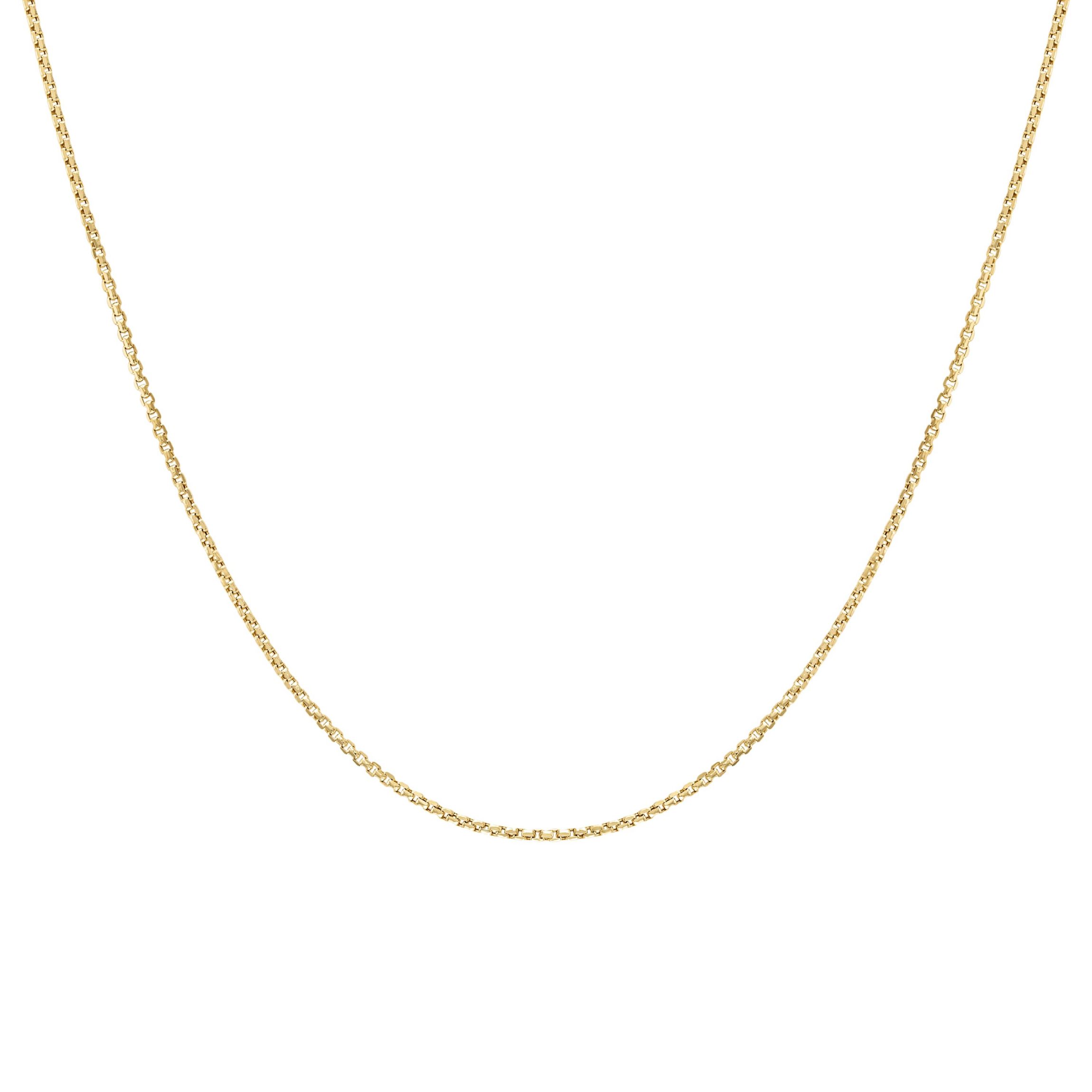 14Kt Gold Mens 1.3mm Box Chain Necklace
