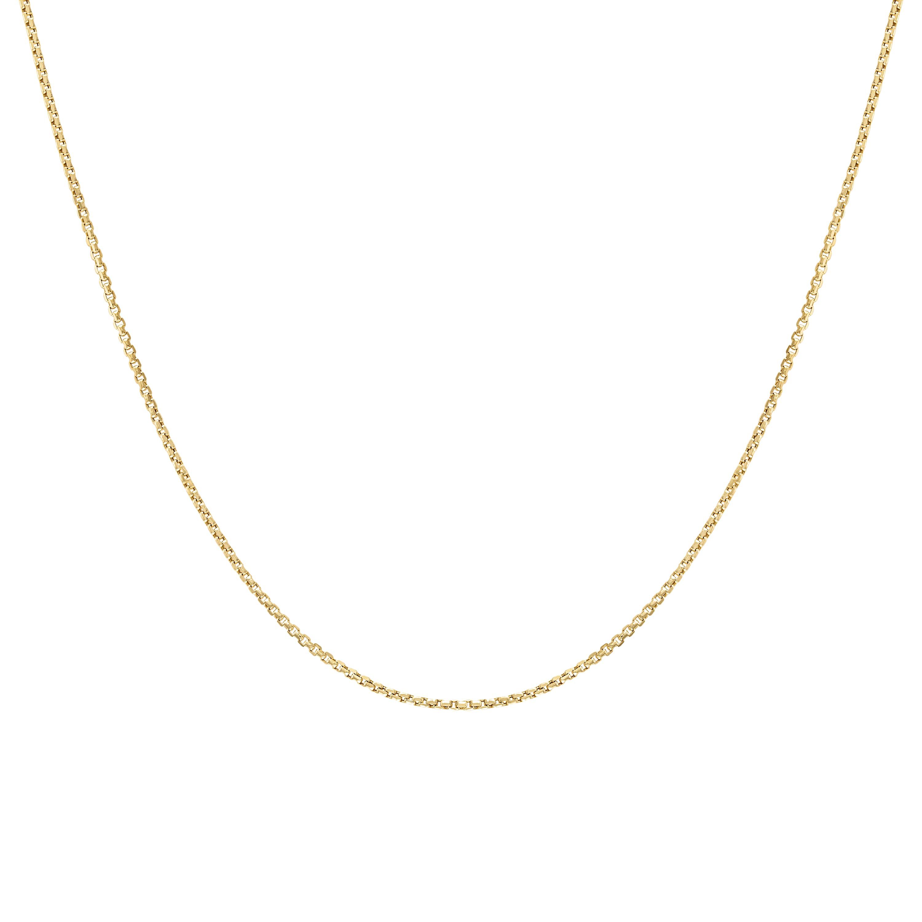 14Kt Gold Mens 1.3mm Box Chain Necklace