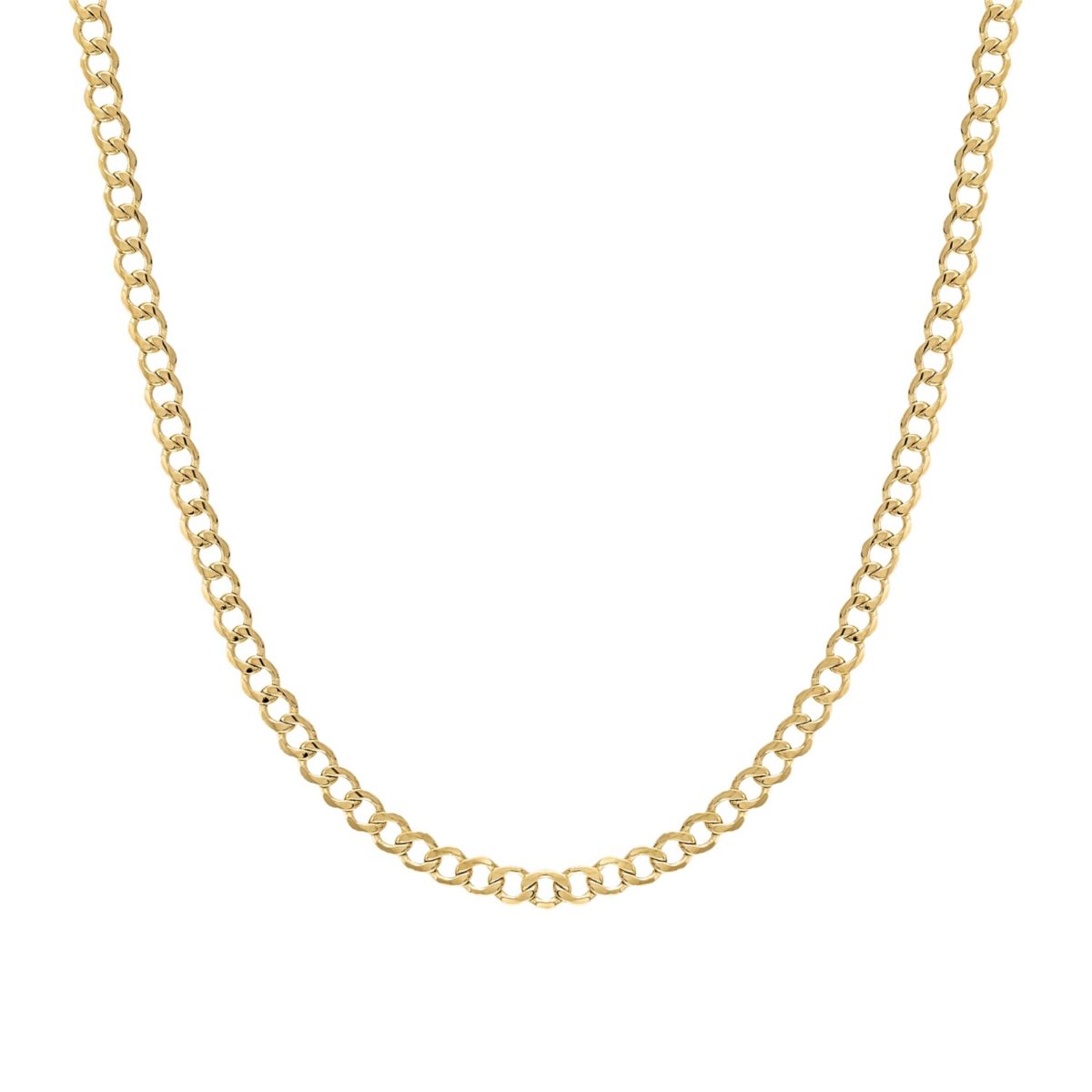 14Kt Gold Mens 3.5mm Curb Chain Necklace