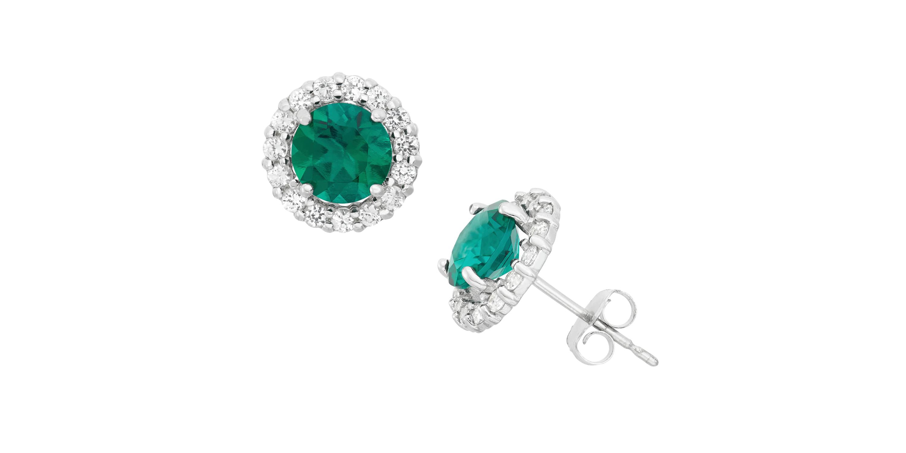 Lab Created 10Ktw 6mm Round Created Ruby Stud Earrings