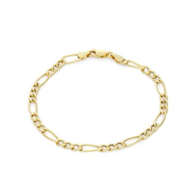 Jordan Blue NYC Sterling Silver Men's 4mm Figaro Chain Bracelet, Yellow, 7.25 in