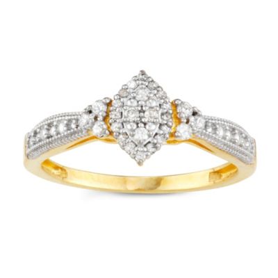 Jordan Blue NYC 10KT Gold 1/5 Cttw Diamond Marquise Ring, White, 7