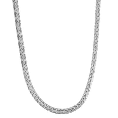 Jordan Blue NYC Sterling Silver Foxtail Chain Necklace, White, 18 in