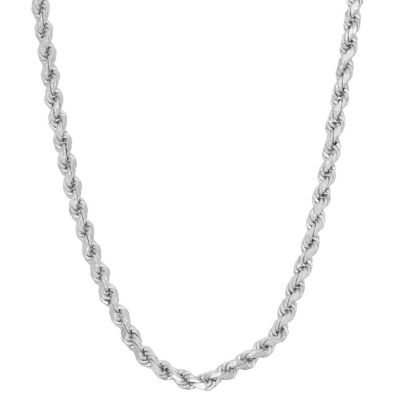 Jordan Blue NYC Sterling Silver 2.4mm Rope Chain Necklace, White, 16
