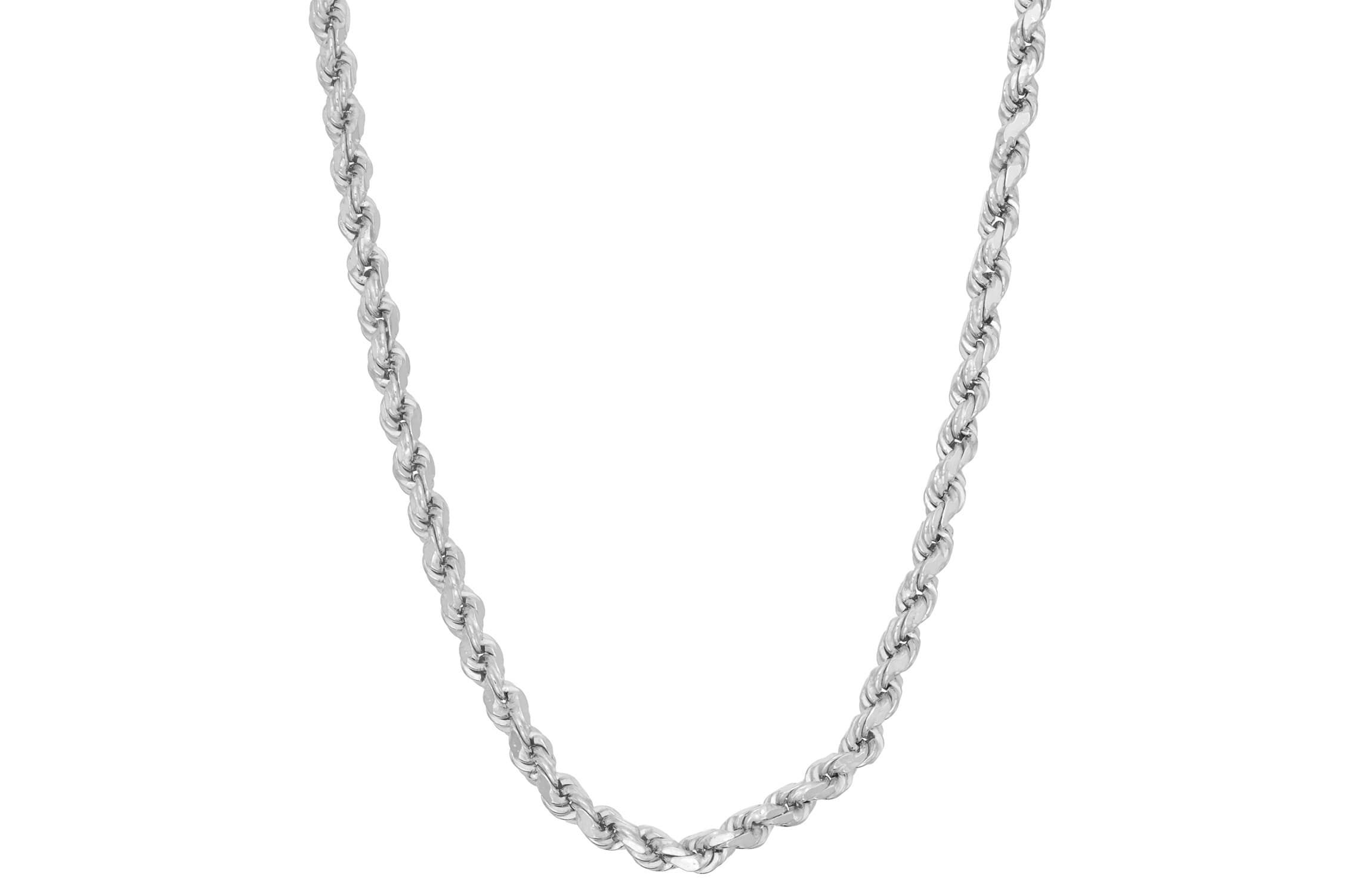 Sterling Silver 2.4mm Rope Chain Necklace