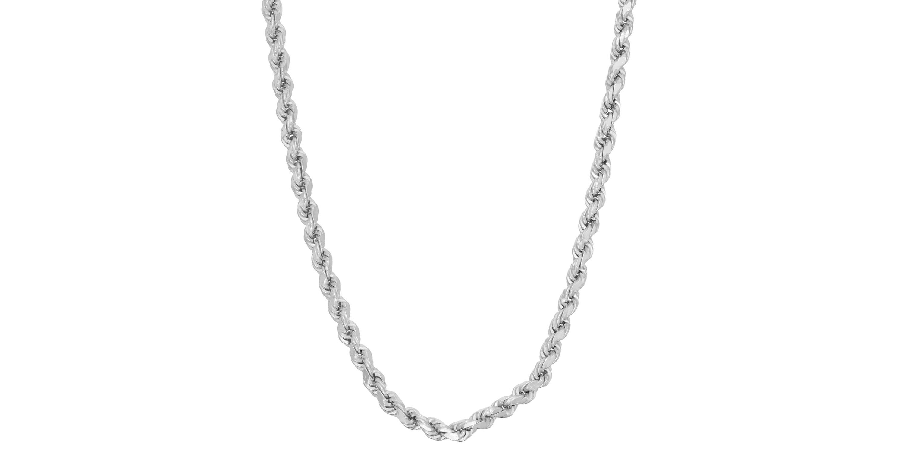 Sterling Silver 2.4mm Rope Chain Necklace