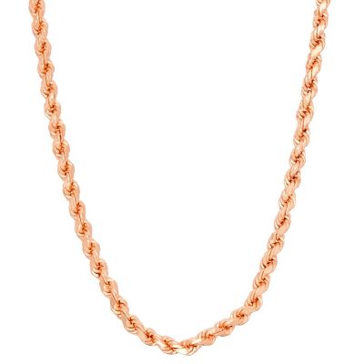 Jordan Blue NYC Sterling Silver 2.4mm Rope Chain Necklace, Pink, 20 in