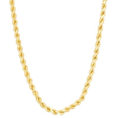 Jordan Blue NYC Sterling Silver 2.4mm Rope Chain Necklace, Yellow, 18 in