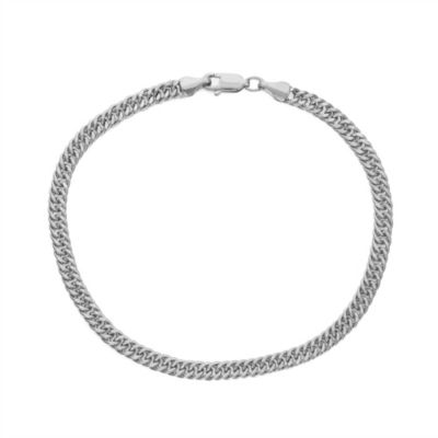 Jordan Blue NYC 10Kt 4.3mm Curb Chain Bracelet, White, 8.5 in
