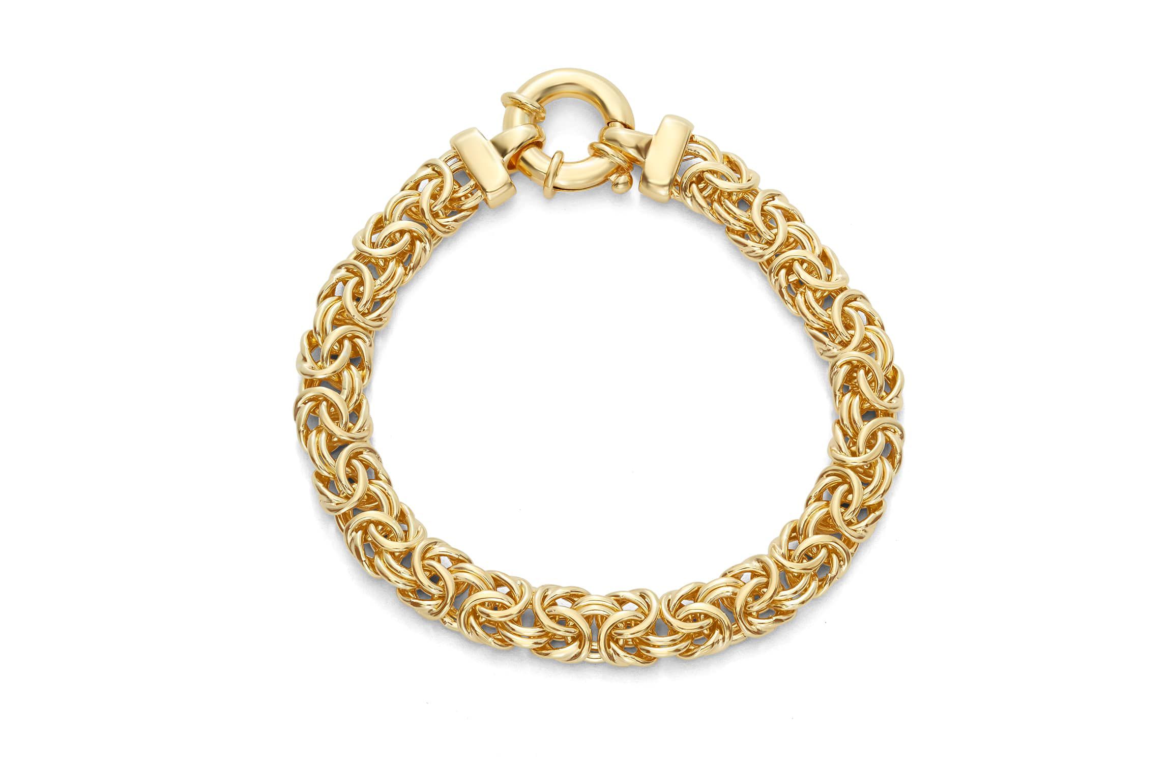 Sterling Silver 9.65mm Byzantine Chain Bracelet