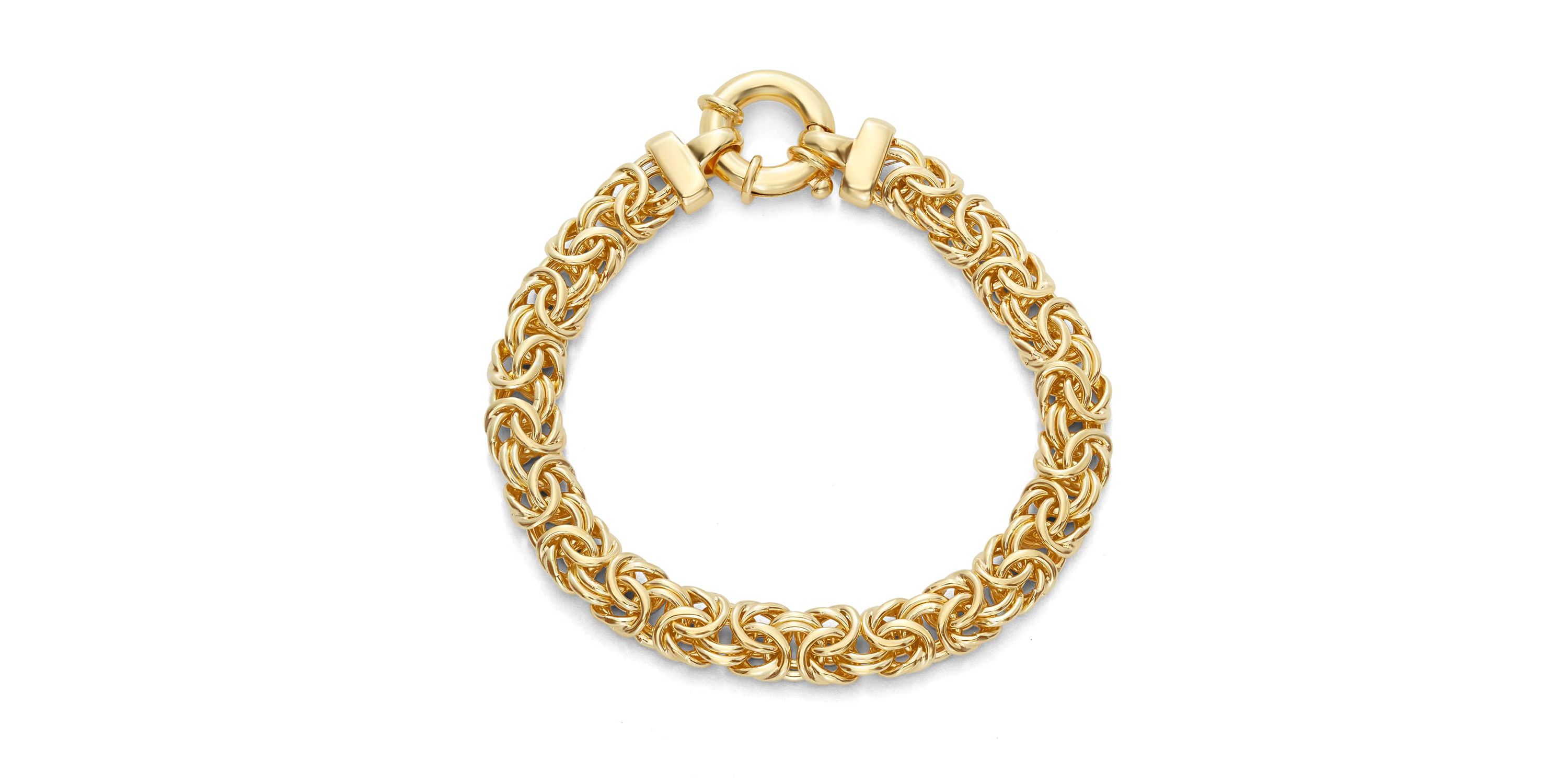Sterling Silver 9.65mm Byzantine Chain Bracelet