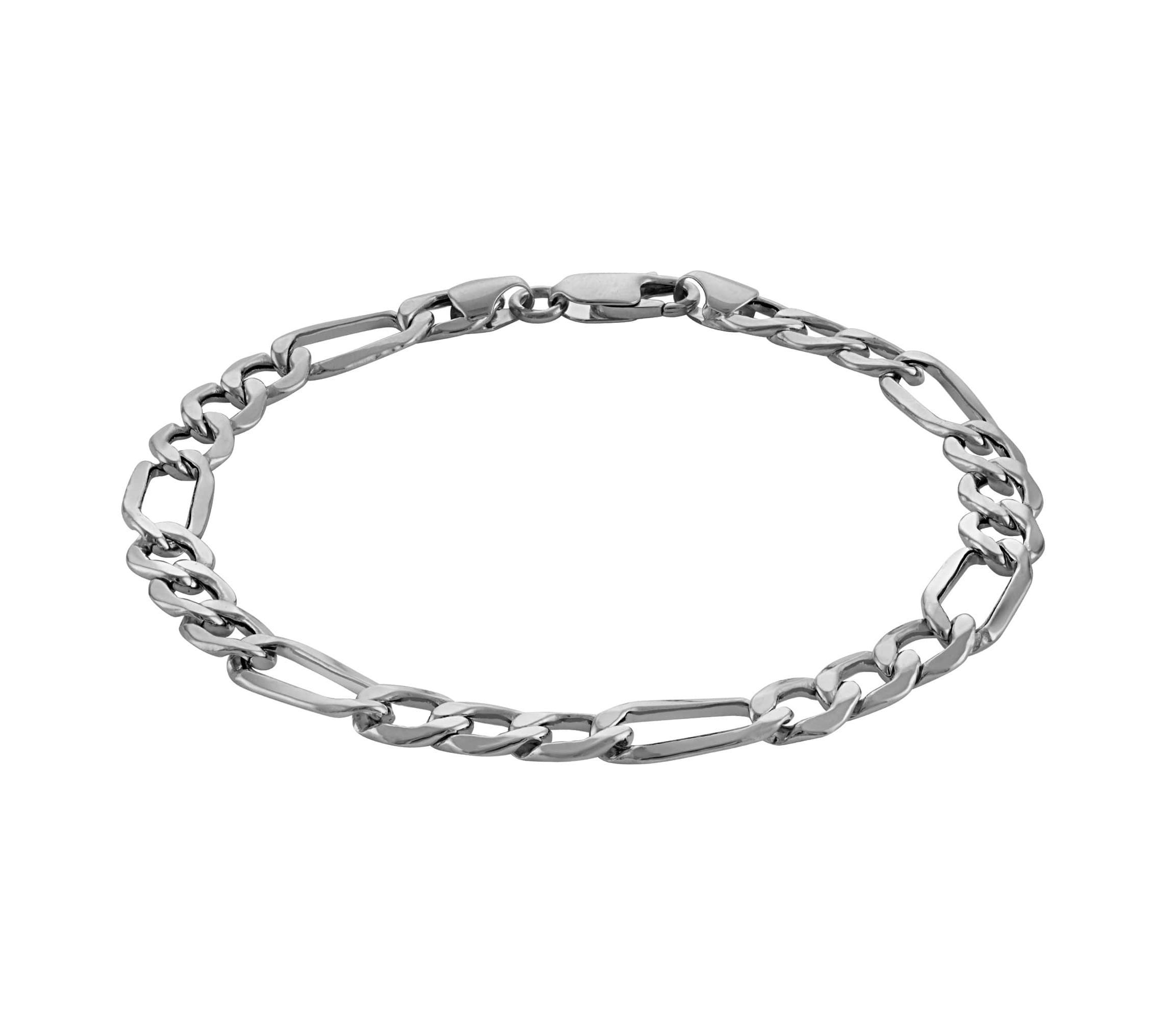 10Kt Gold Mens Figaro Chain Bracelet
