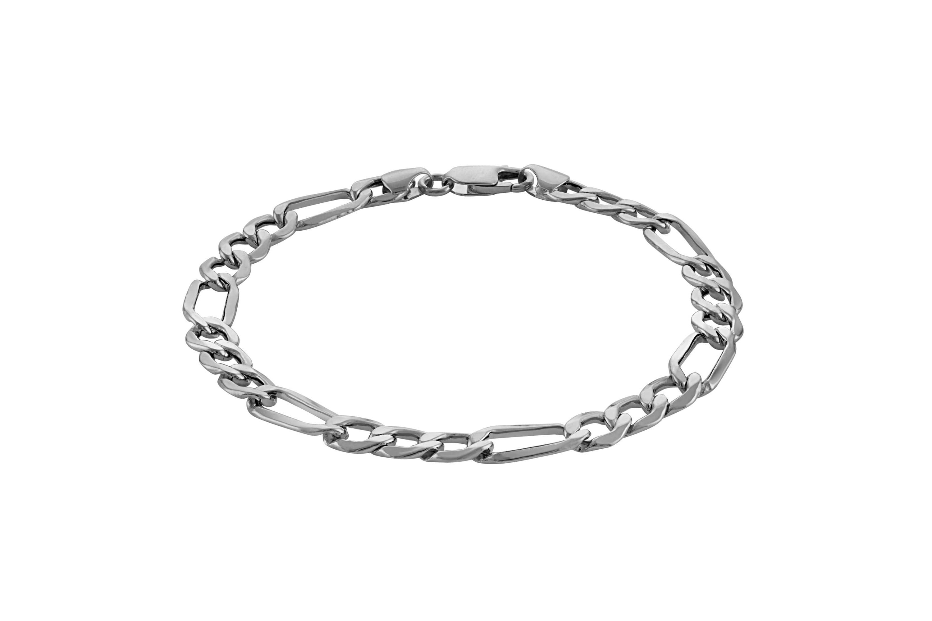 10Kt Gold Mens Figaro Chain Bracelet