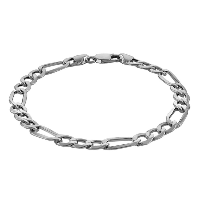 10Kt Gold Mens Figaro Chain Bracelet