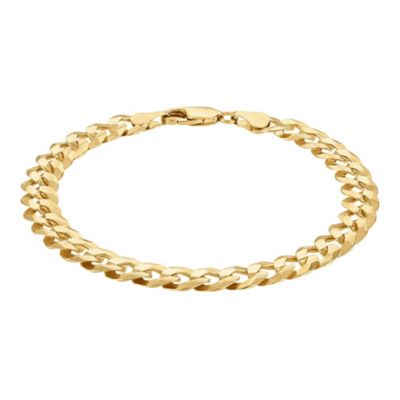 Jordan Blue NYC Sterling Silver Men's Curb Chain Bracelet, Yellow, 8.5 in