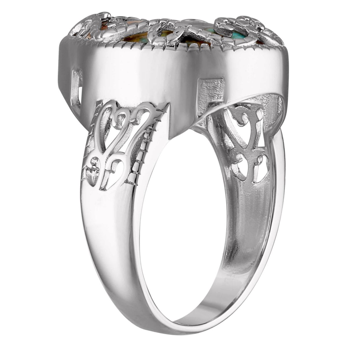 Sterling Silver Blue Oyster Turquoise Ring