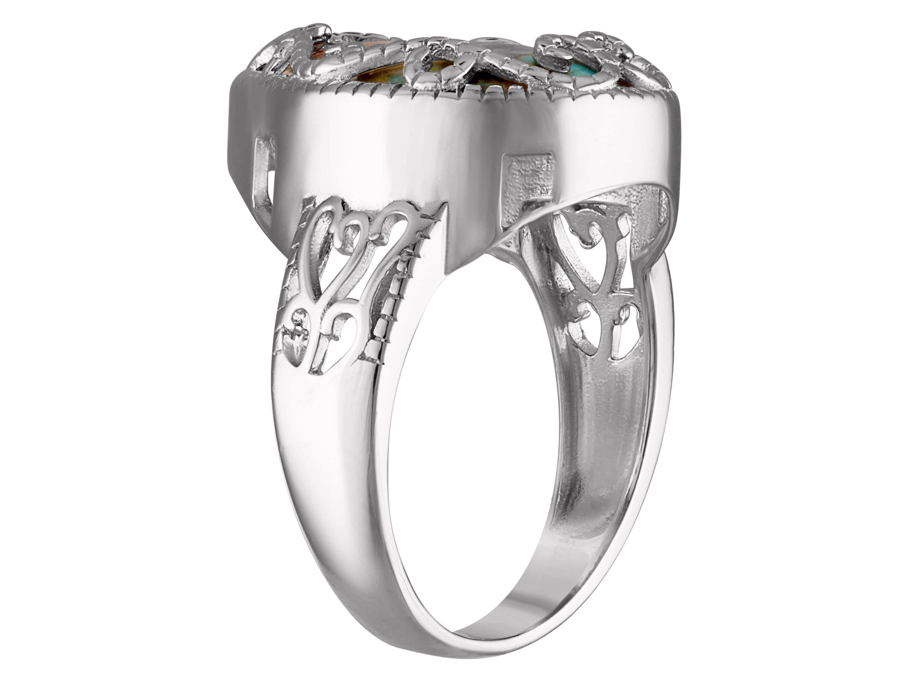 Sterling Silver Blue Oyster Turquoise Ring