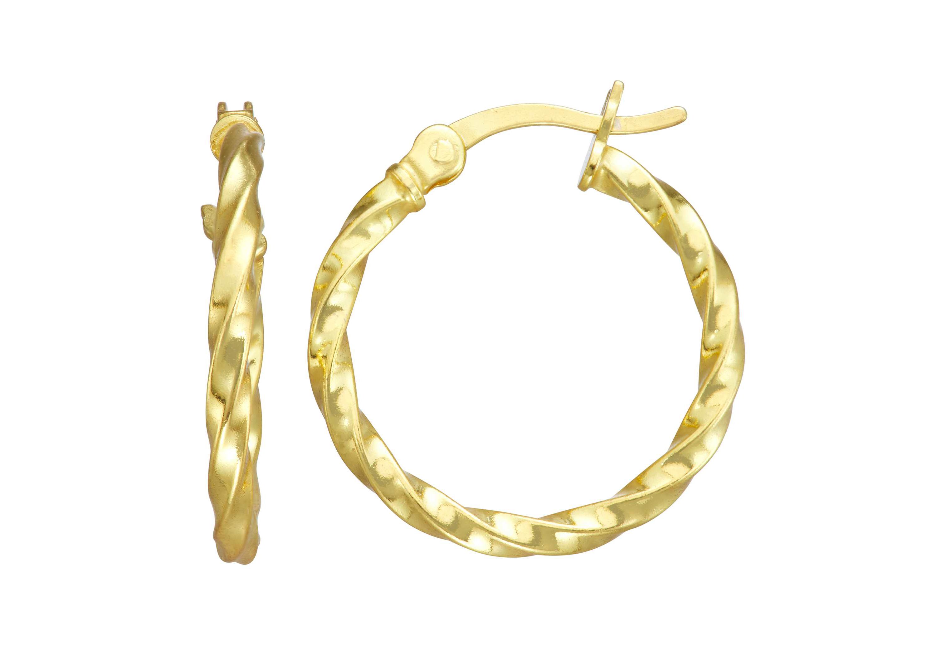 Sterling Silver Twist Hoop Earring