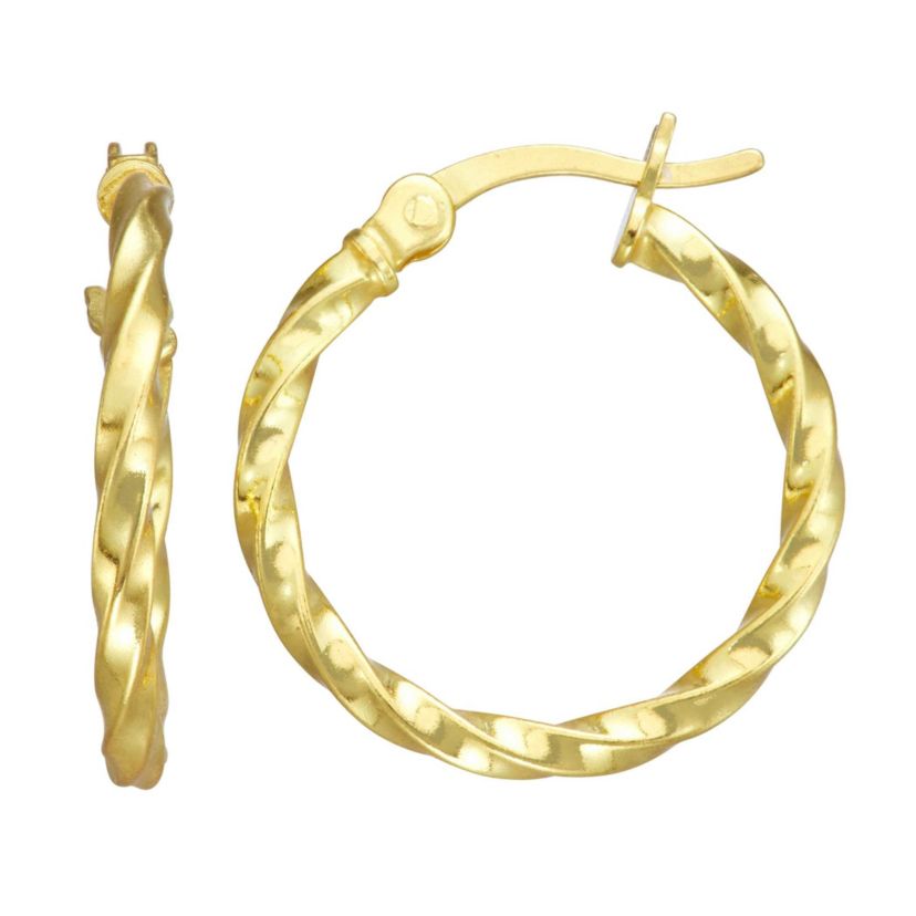 Sterling Silver Twist Hoop Earring