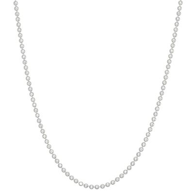 Jordan Blue NYC Sterling Silver Diamond-Cut 1.2mm Ball Curb Chain Necklace, White, 22 in