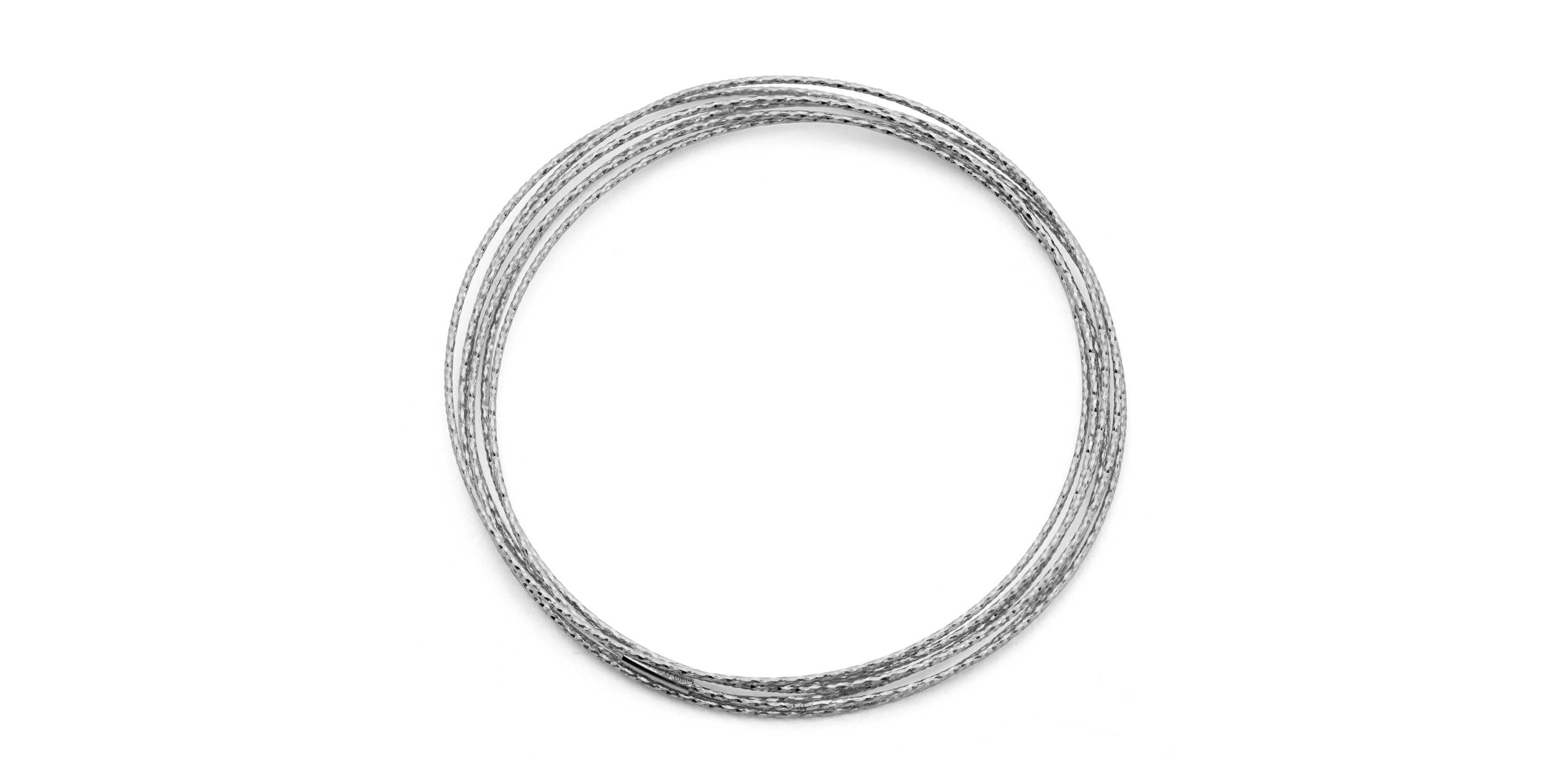 Sterling Silver Tri Color Stack Bangle