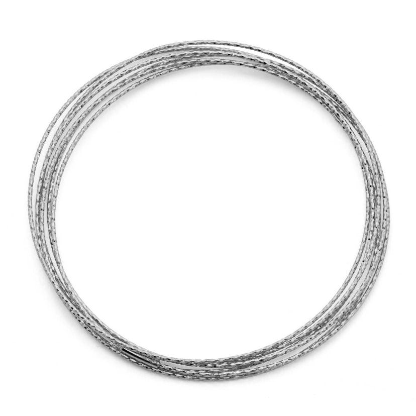Sterling Silver Tri Color Stack Bangle