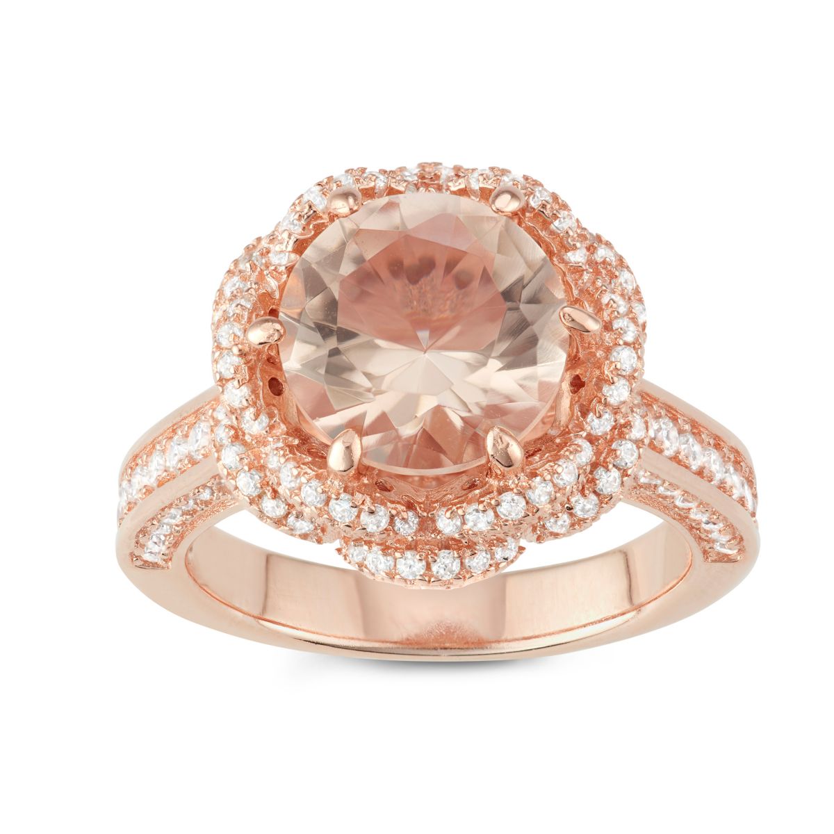 Lab Created Sterling Silver Simulated Morganite Ring
