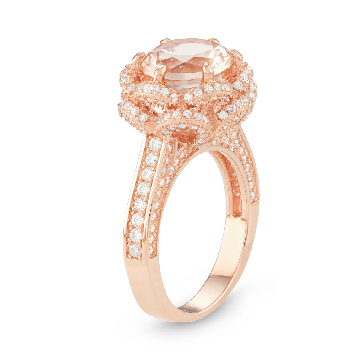 Lab Created Sterling Silver Simulated Morganite Ring