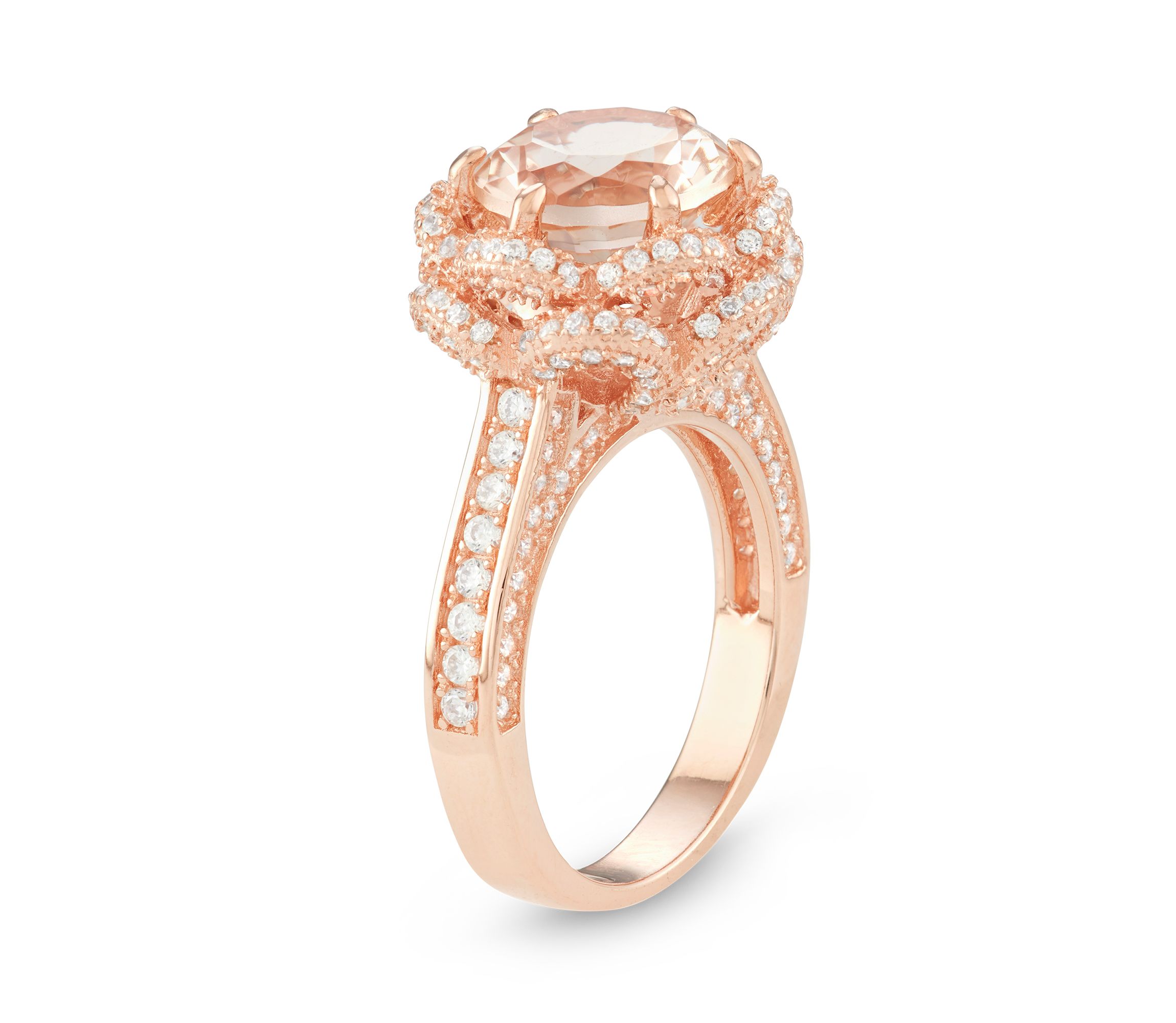 Lab Created Sterling Silver Simulated Morganite Ring