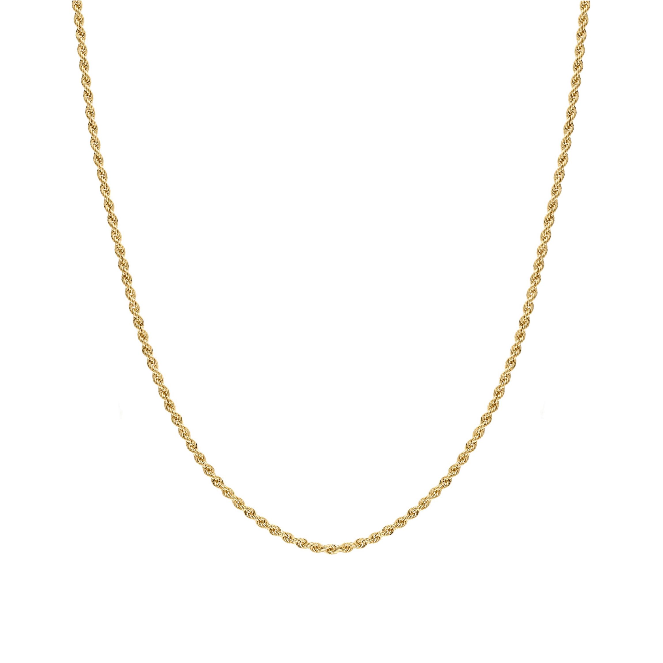 14Kt Gold 1.6mm Rope Pendant Chain Necklace