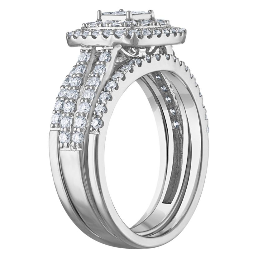 Lab Created Sterling Silver Lab Grown Diamond Statement Ring