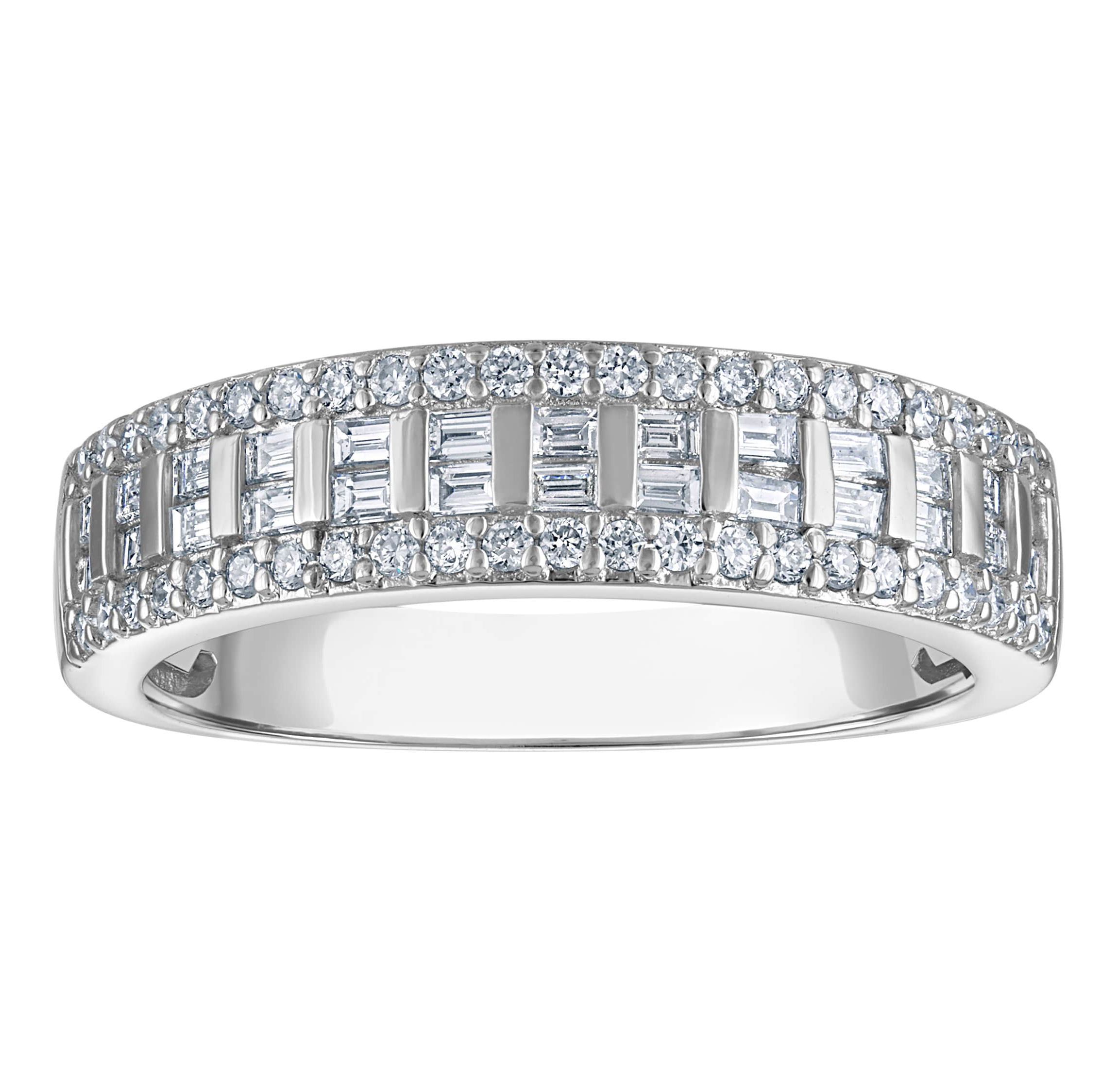 Lab Created Sterling Silver Lab Grown Diamond Statement Ring