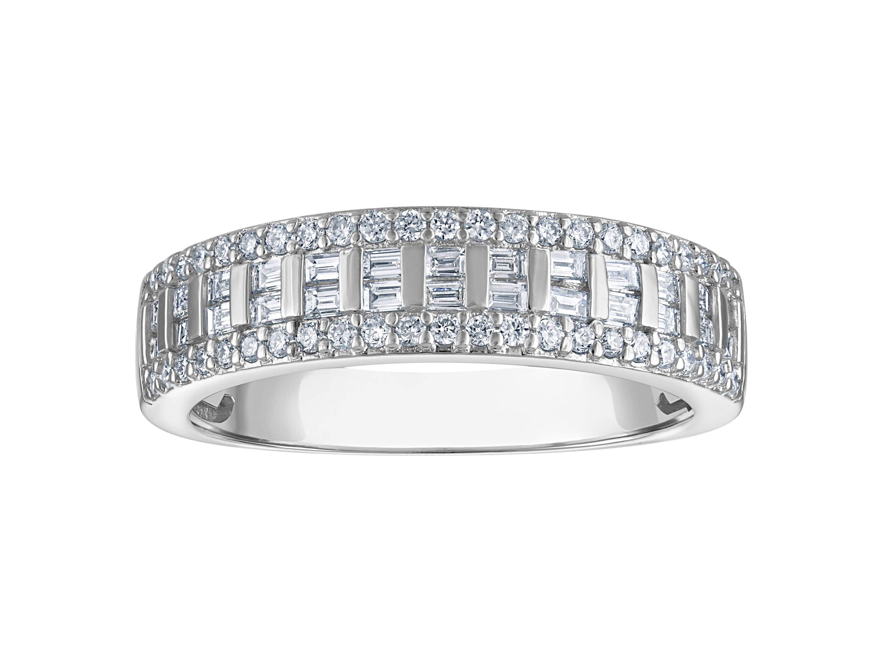 Lab Created Sterling Silver Lab Grown Diamond Statement Ring