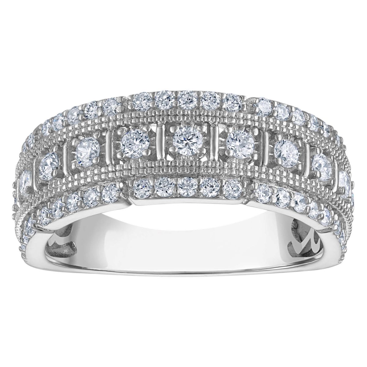 Lab Created Sterling Silver Lab Grown Diamond Statement Ring