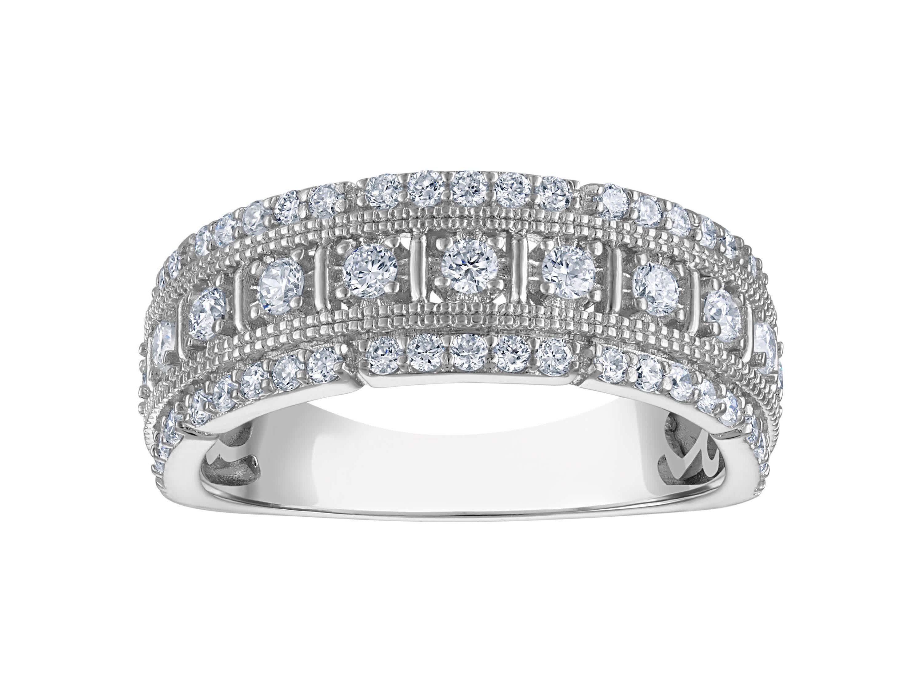 Lab Created Sterling Silver Lab Grown Diamond Statement Ring