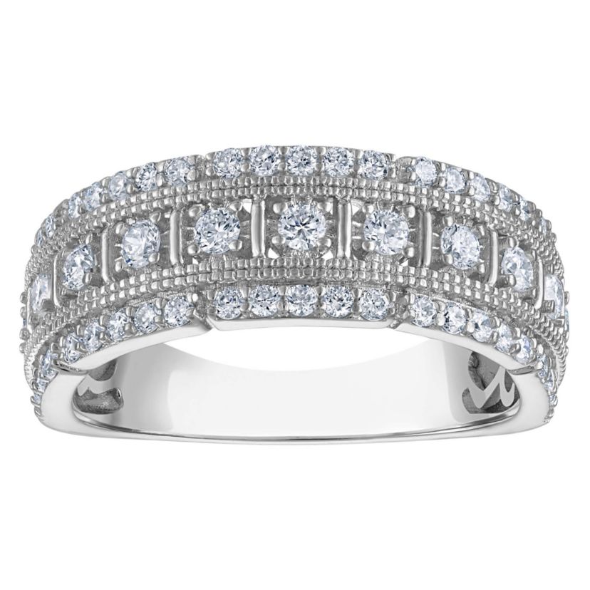 Lab Created Sterling Silver Lab Grown Diamond Statement Ring