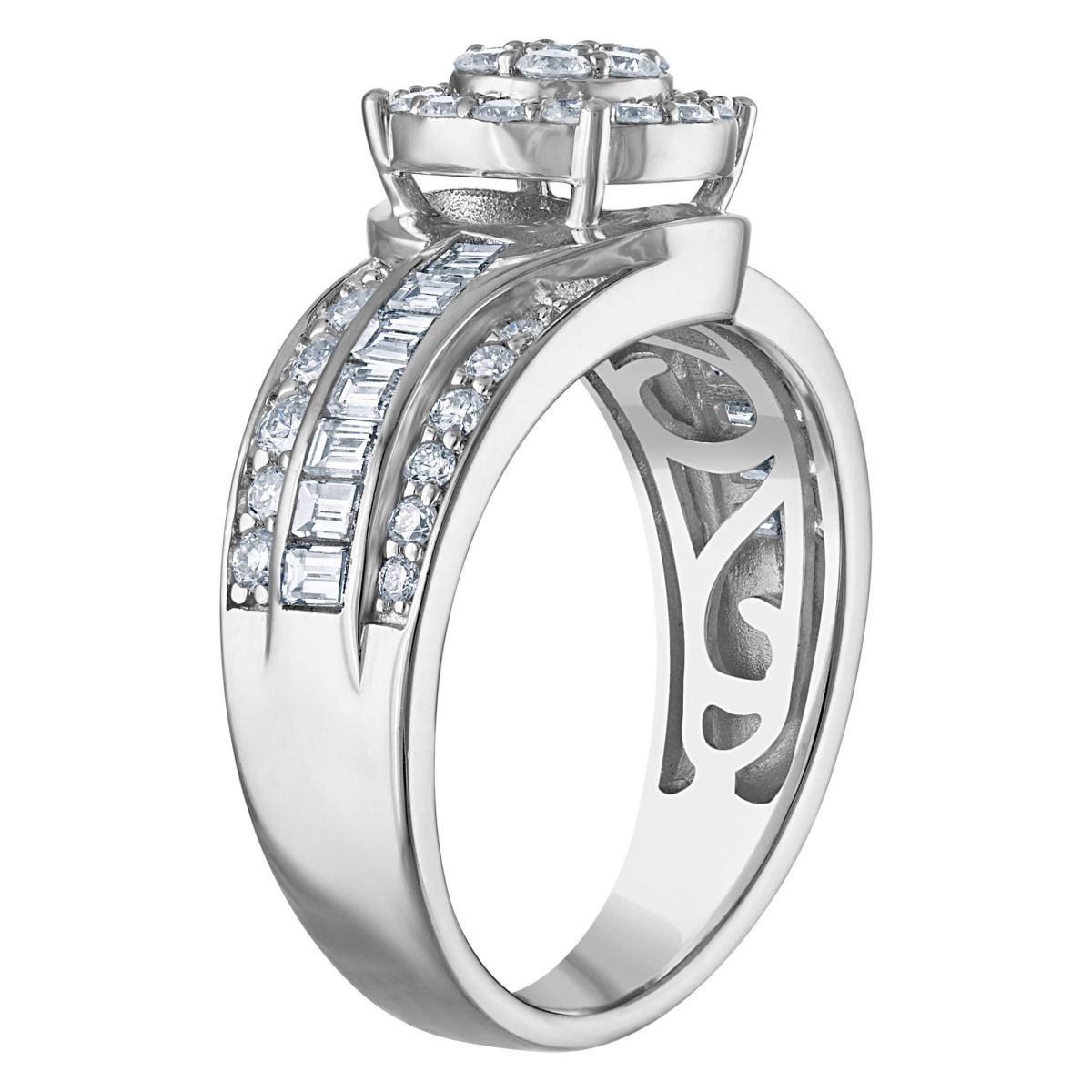 Lab Created Sterling Silver Lab Grown Diamond Statement Ring