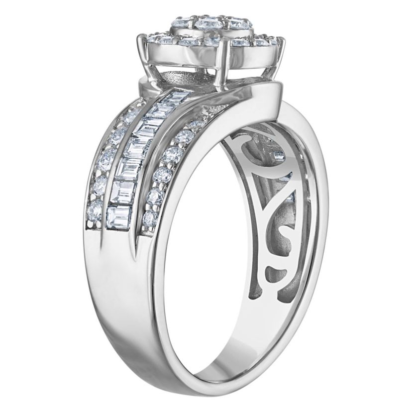 Lab Created Sterling Silver Lab Grown Diamond Statement Ring