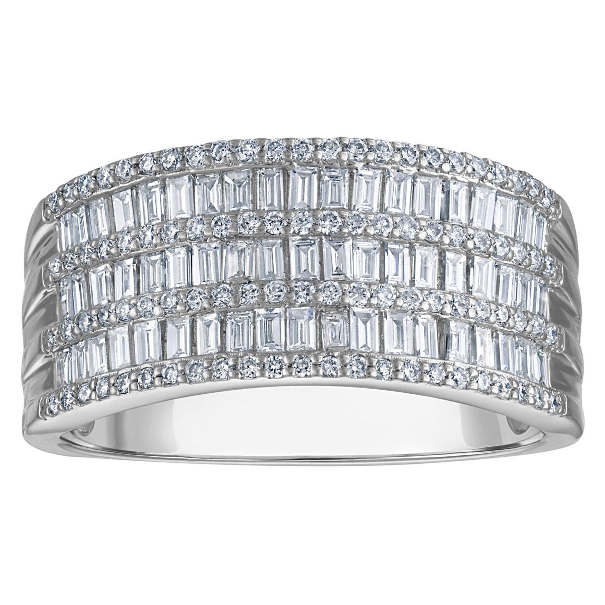 Lab Created Sterling Silver Lab Grown Diamond Statement Ring