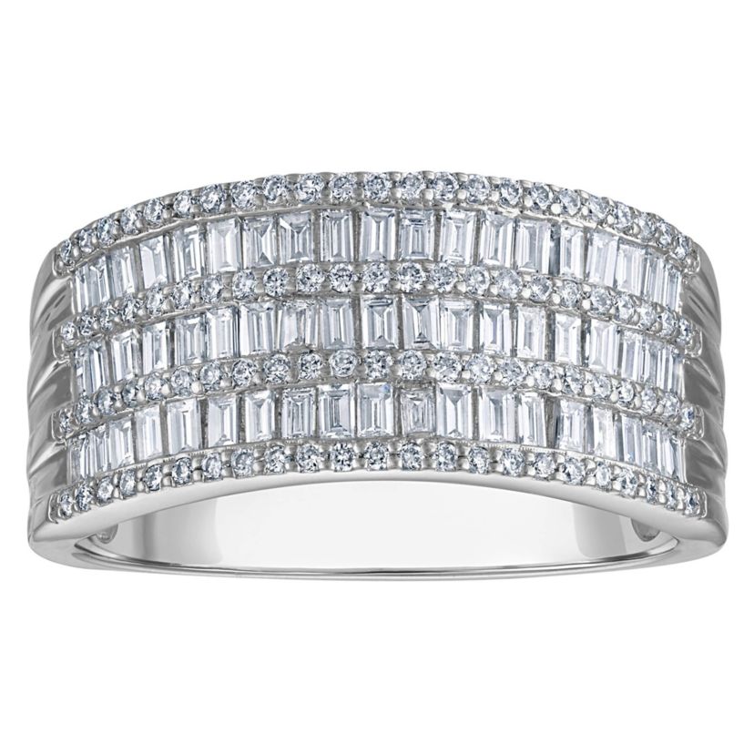Lab Created Sterling Silver Lab Grown Diamond Statement Ring
